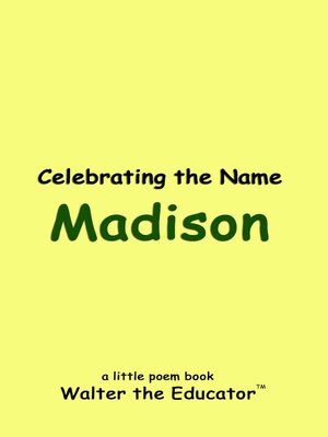 cover image of Celebrating the Name Madison